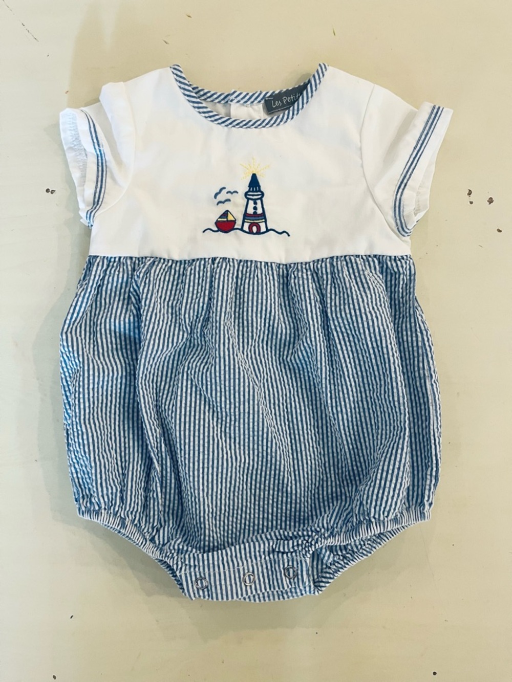 Fantaisie kids, Les Petit Soleils Traditional embroidered bubble romper 9m